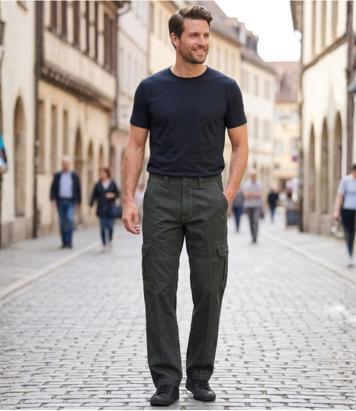 WINCHESTER WINDOWM — Pantalon cargo marron multipoches