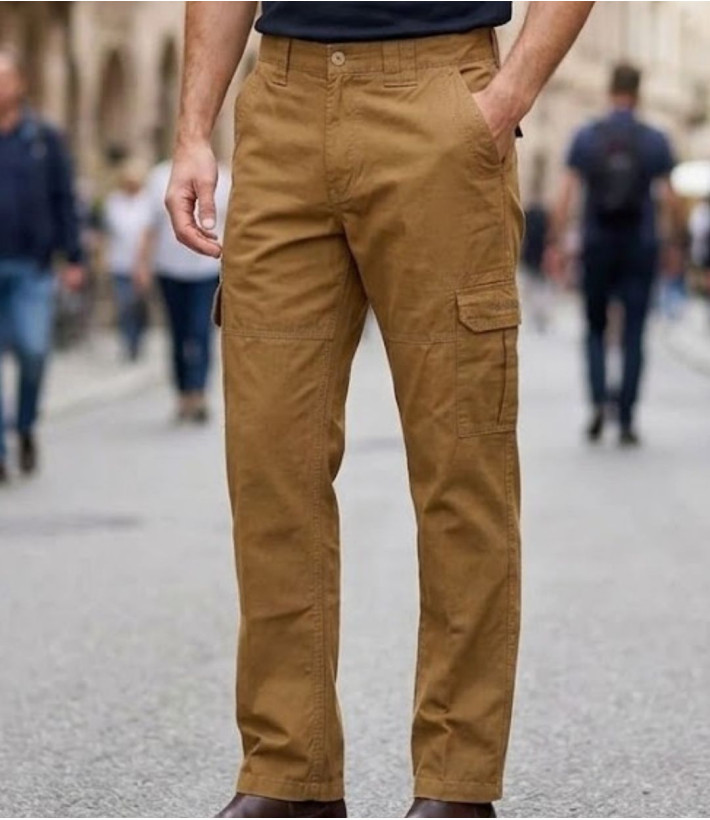 Pantalon homme WINCHESTER WILD2C coloris camel en pur coton