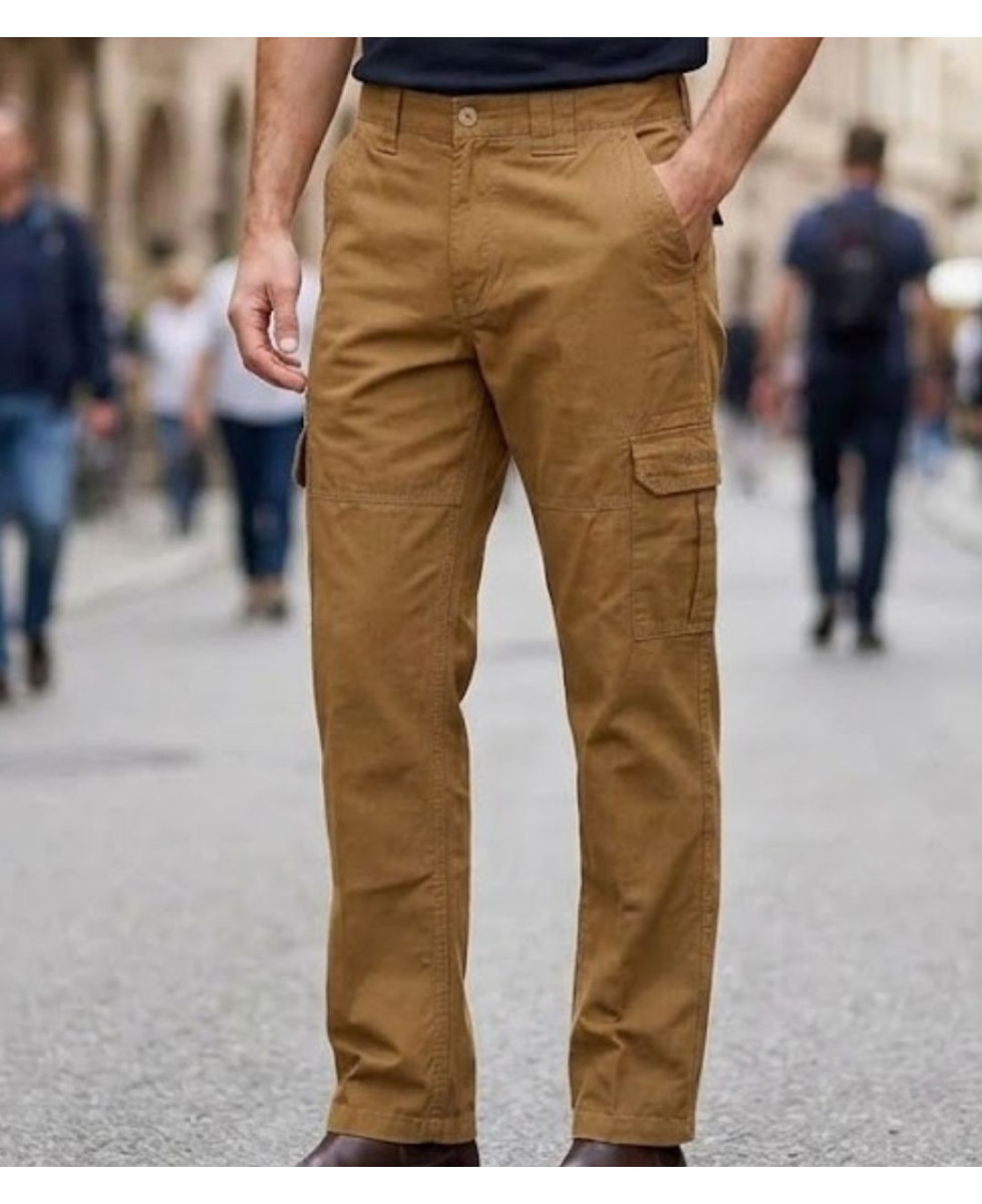 Pantalon homme WINCHESTER WILD2C coloris camel en pur coton