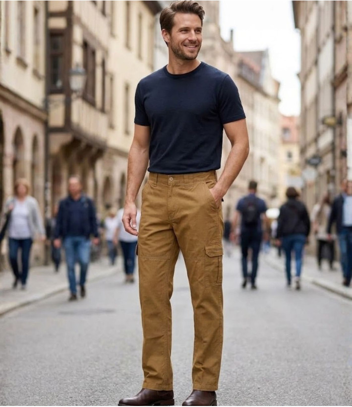 WINCHESTER WILD2C — Pantalon camel en coton confortable