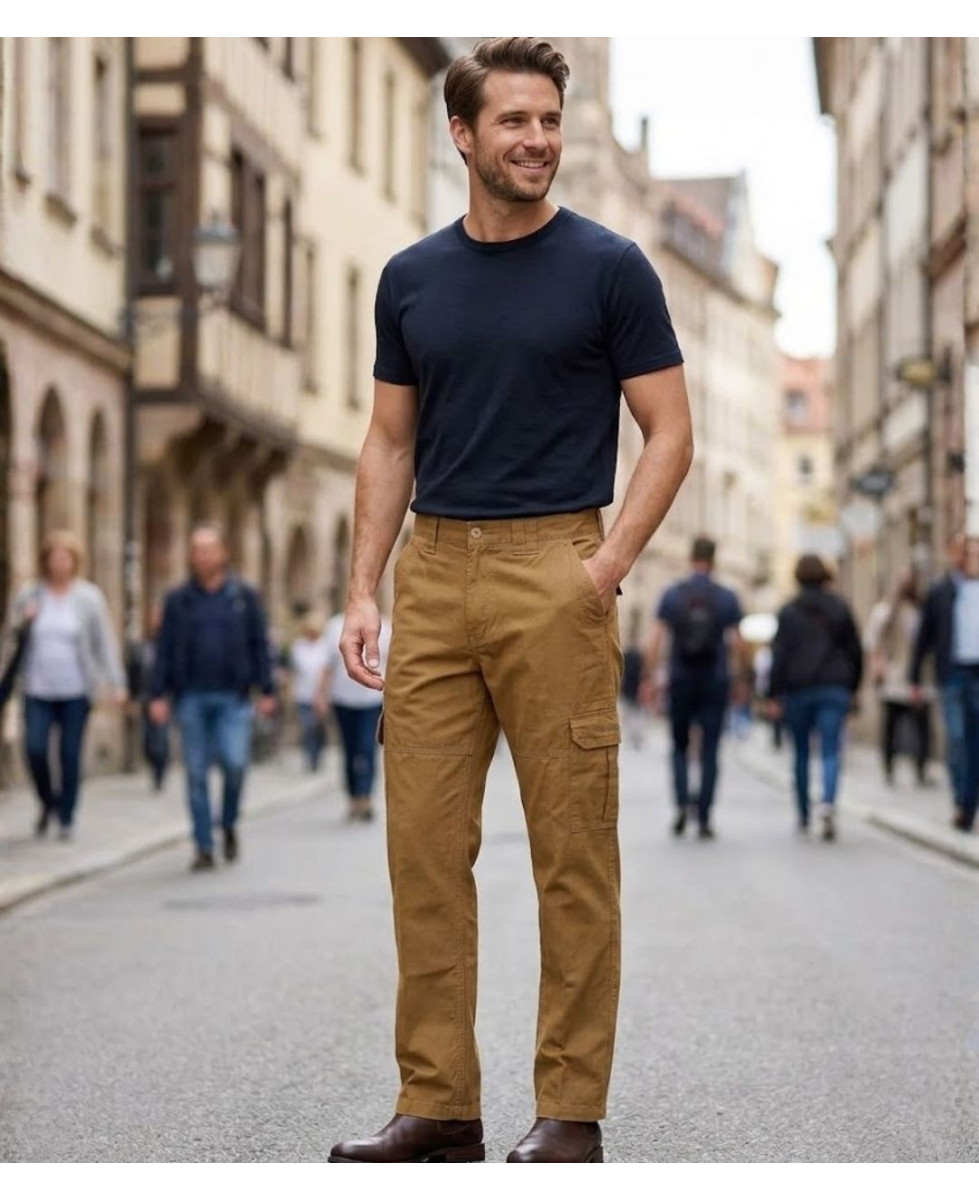 WINCHESTER WILD2C — Pantalon camel en coton confortable