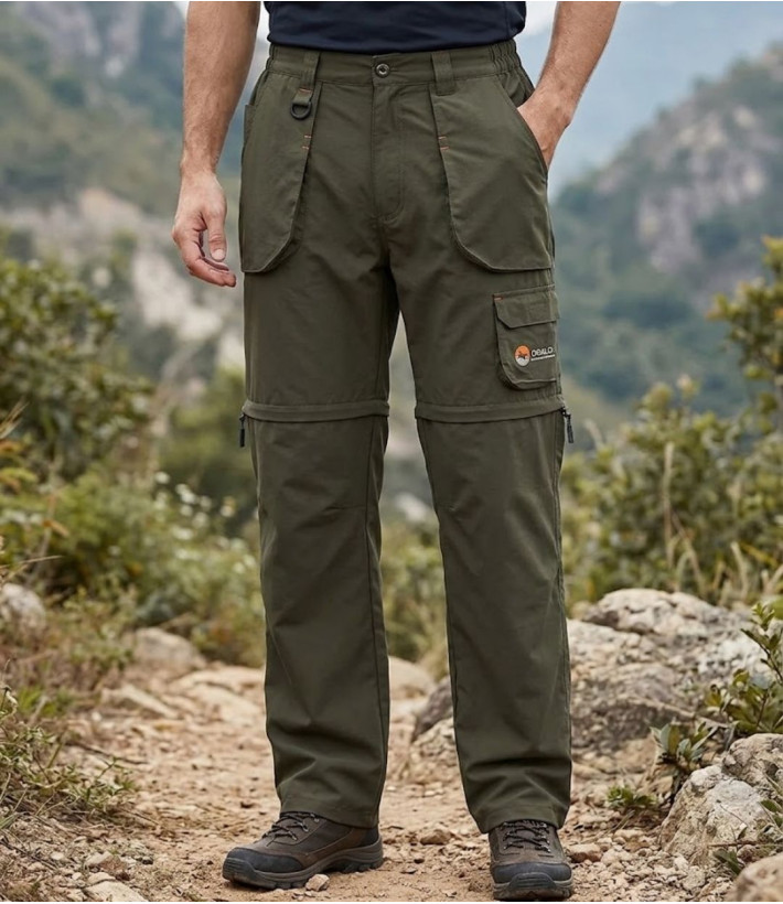 Pantalon de randonnée modulable transformable en short homme OGALO SE9011 coloris taupe