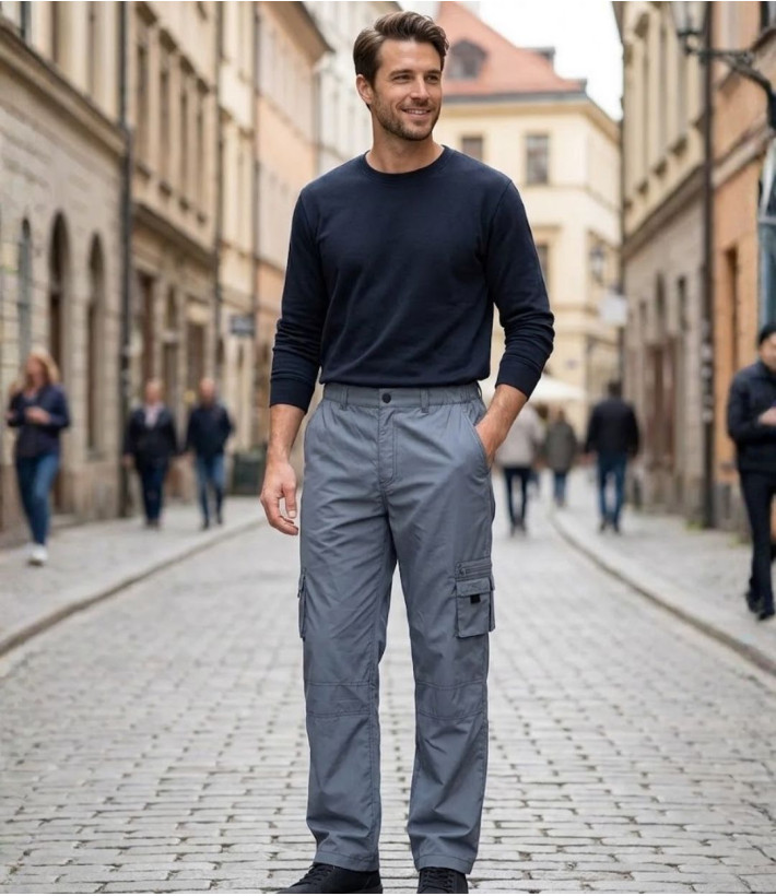 IMPACT SE1020G — Pantalon gris à taille élastiquée