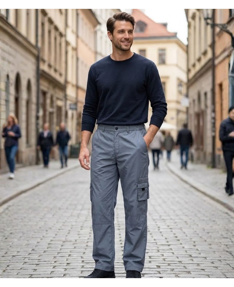 IMPACT SE1020G — Pantalon gris à taille élastiquée