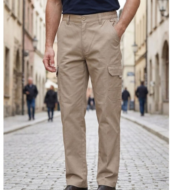 Pantalon cargo à taille élastiquée homme CHALLENGER VALLON1 coloris beige