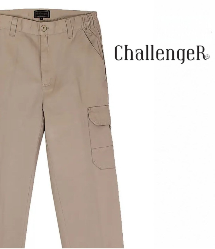CHALLENGER VALLON1 — Pantalon cargo confort en coton twill