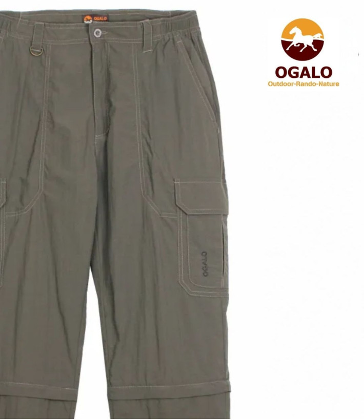 OGALO SE1142 — Pantalon modulable marron en nylon léger