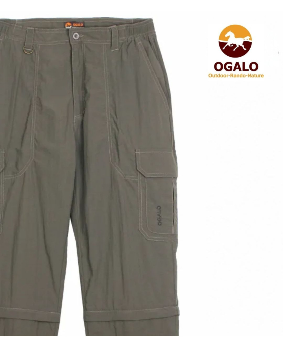 OGALO SE1142 — Pantalon modulable marron en nylon léger