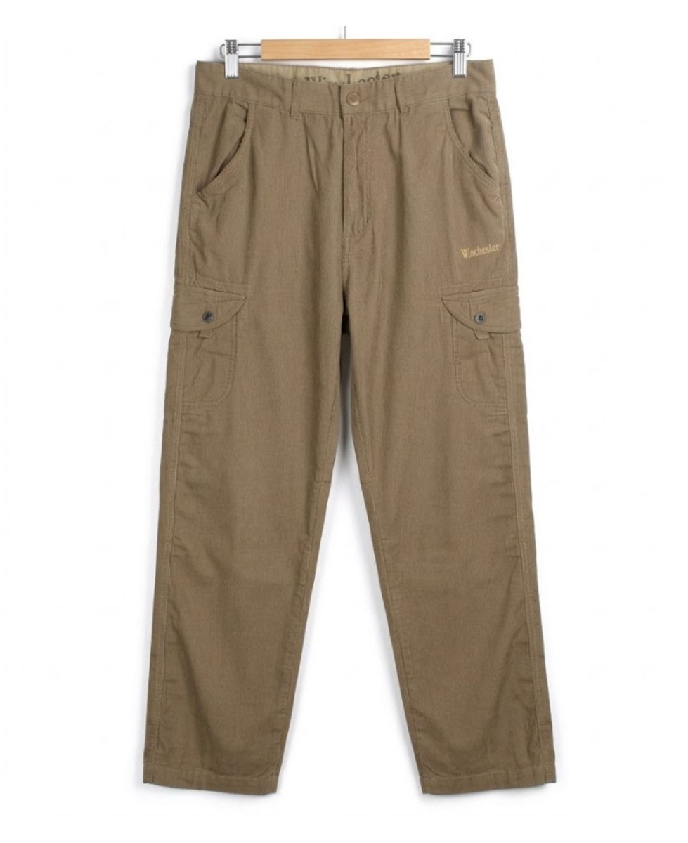 WINCHESTER WE1280C — Pantalon camel rayé en coton léger