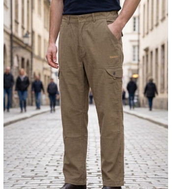 Pantalon détente homme WINCHESTER WE1280C coloris camel à fines rayures
