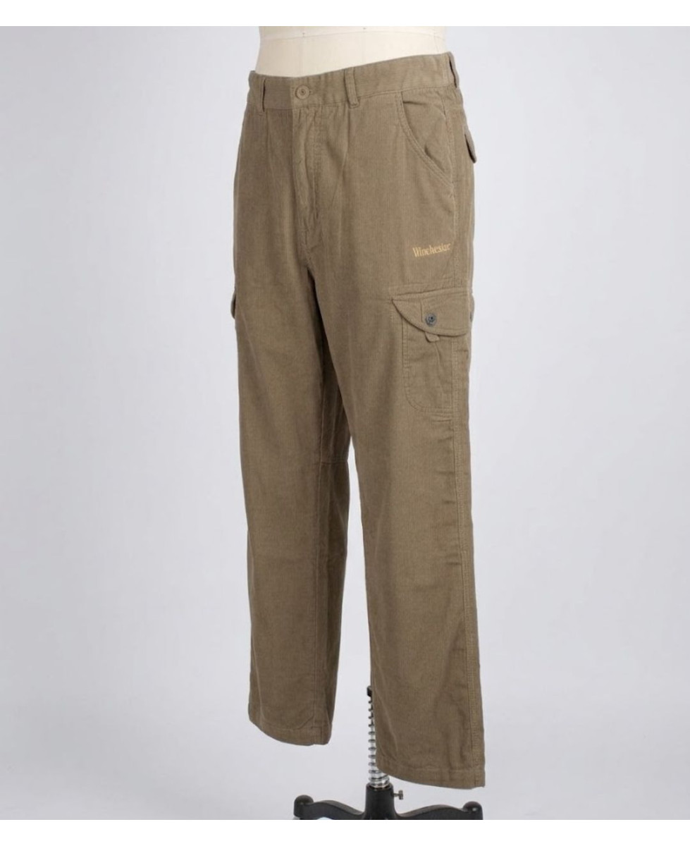 WINCHESTER WE1280C — Pantalon camel rayé en coton léger