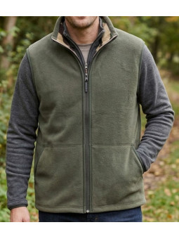 Gilet sans manches polaire réversible kaki et camouflage homme CHALLENGER SH1025