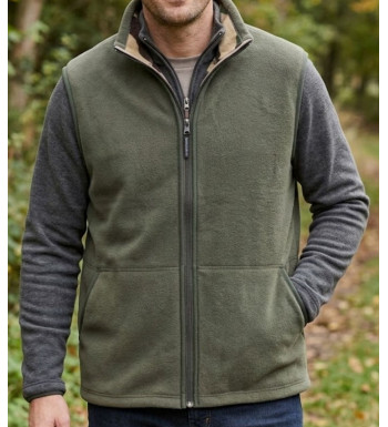 Gilet sans manches polaire réversible kaki et camouflage homme CHALLENGER SH1025