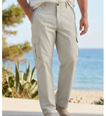 Pantalon sportswear beige multipoches homme SEDETEX KH281