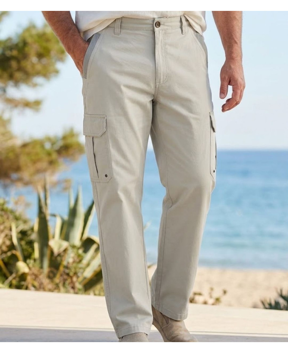 Pantalon sportswear beige multipoches homme SEDETEX KH281