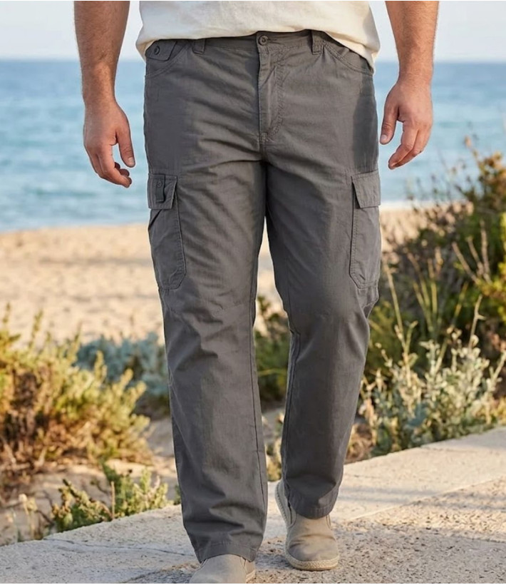 Pantalon sportswear homme marron à poches grises AXXANO AE1153M