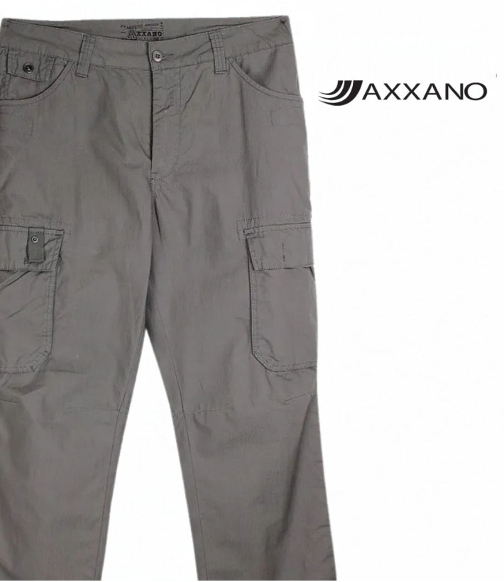 AXXANO AE1153M — Pantalon homme coton marron multipoches