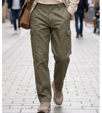 Pantalon multipoches homme coton canvas marron CHALLENGER VENDEE