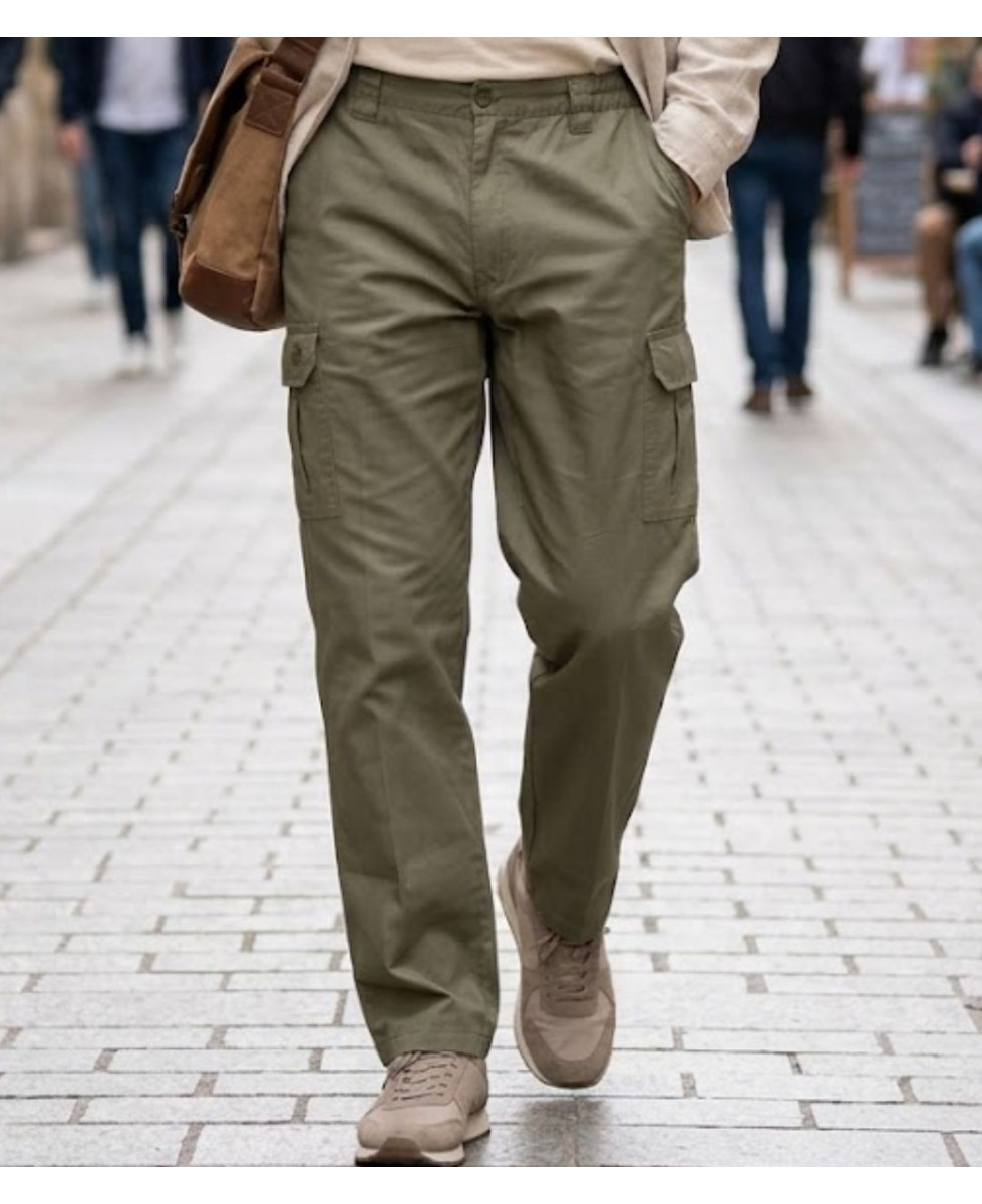 Pantalon multipoches homme coton canvas marron CHALLENGER VENDEE