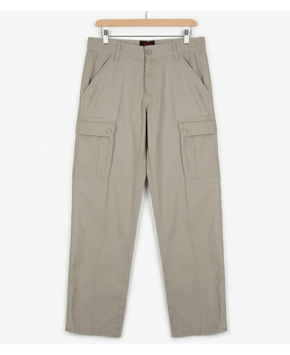WINCHESTER VERMONT1 — Pantalon lin beige multipoches