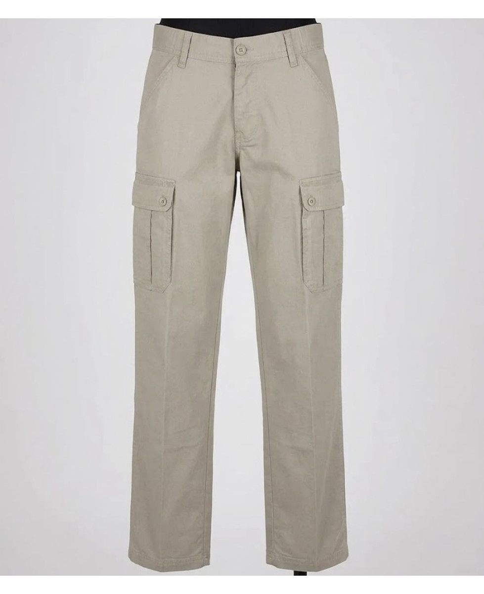 WINCHESTER VERMONT1 — Pantalon lin beige multipoches