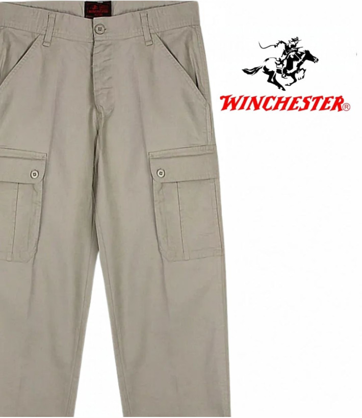 WINCHESTER VERMONT1 — Pantalon lin beige multipoches