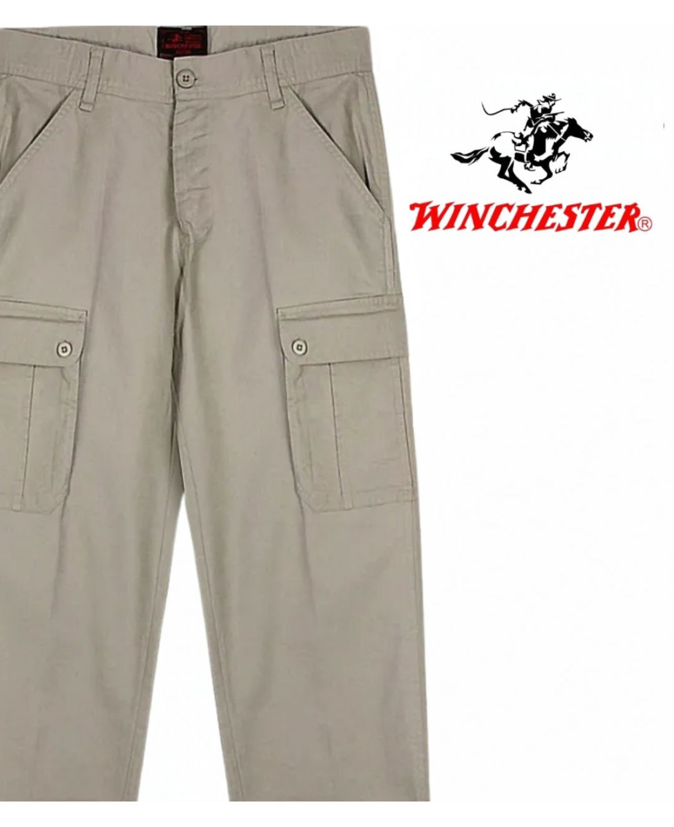 WINCHESTER VERMONT1 — Pantalon lin beige multipoches