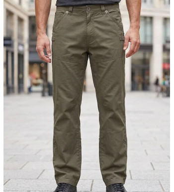 Pantalon coupe droite 5 poches kaki homme AXXANO AE1150K