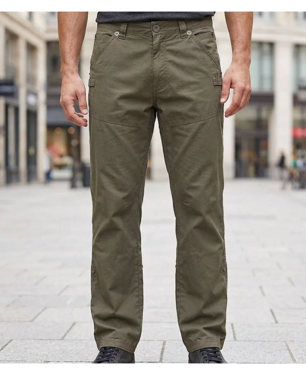 Pantalon coupe droite 5 poches kaki homme AXXANO AE1150K