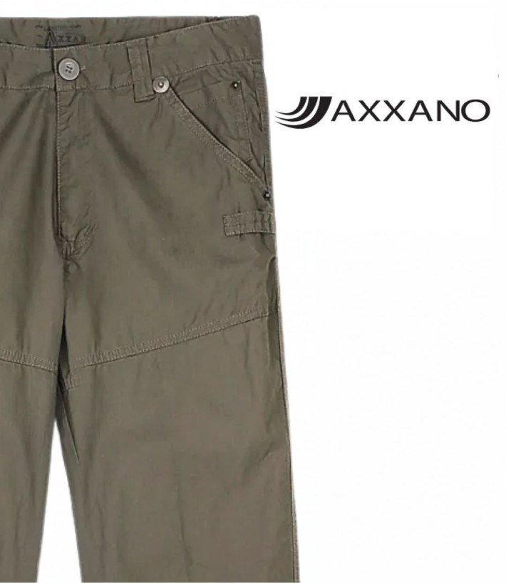 AXXANO AE1150K — Pantalon droit kaki en coton confortable