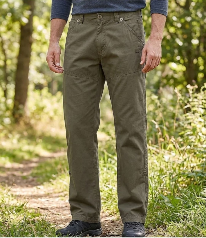 AXXANO AE1150K — Pantalon droit kaki en coton confortable