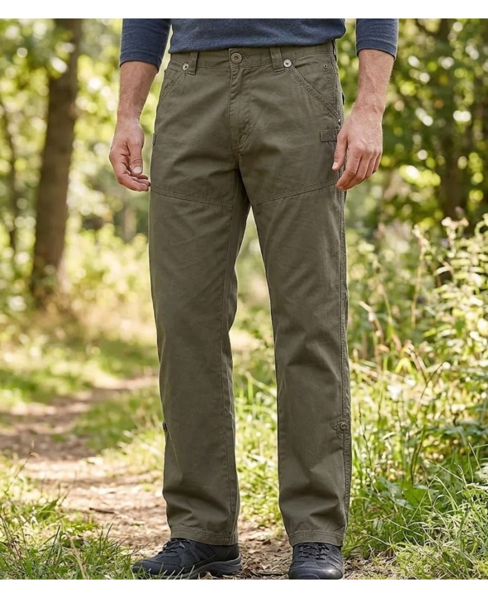 AXXANO AE1150K — Pantalon droit kaki en coton confortable