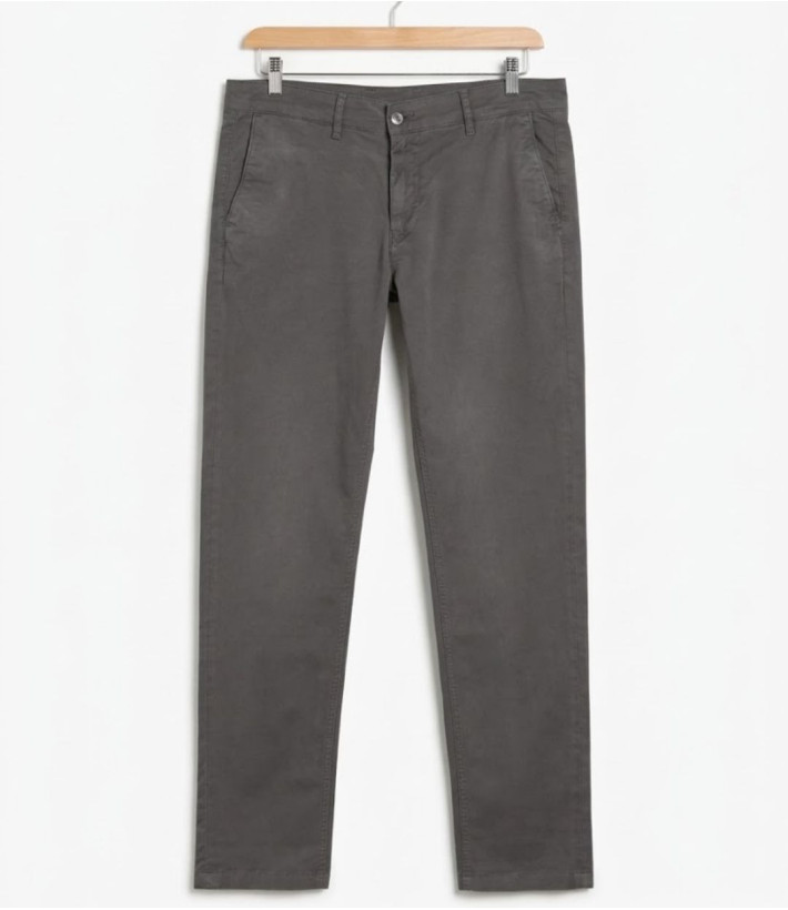 CHALLENGER PANT4007 — Pantalon chino stretch gris confort