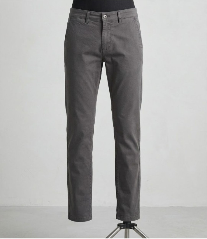 CHALLENGER PANT4007 — Pantalon chino stretch gris confort