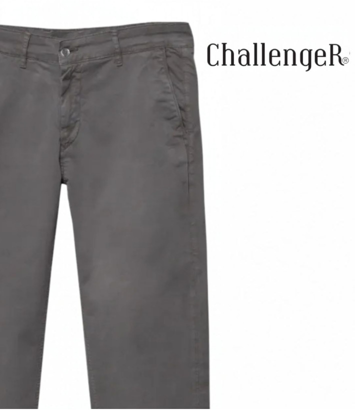 CHALLENGER PANT4007 — Pantalon chino stretch gris confort