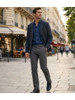 CHALLENGER PANT4007 — Pantalon chino stretch gris confort