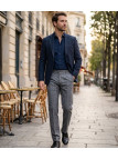 WINCHESTER WARD2G — Pantalon droit à carreaux gris homme
