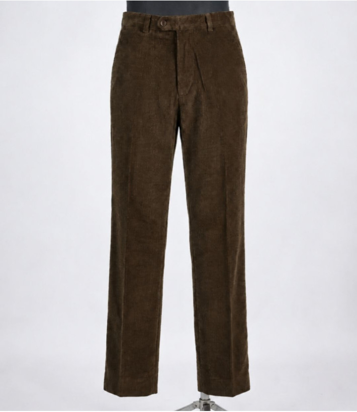 MAYFLOWER D373 — Pantalon velours marron confort stretch