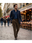 MAYFLOWER D373 — Pantalon velours marron confort stretch