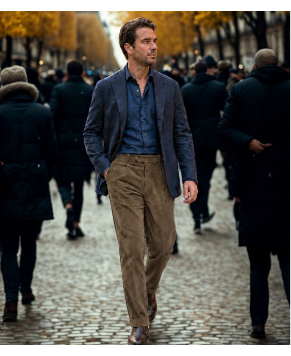 MAYFLOWER D373 — Pantalon velours chamois confort stretch