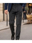 Pantalon velours extensible gris taille haute homme MAYFLOWER D373