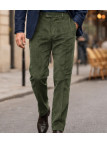 Pantalon velours extensible kaki taille haute homme MAYFLOWER D373