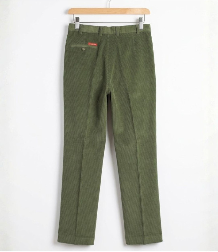 MAYFLOWER D373 — Pantalon velours kaki confort stretch
