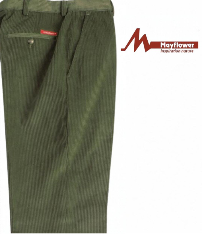 MAYFLOWER D373 — Pantalon velours kaki confort stretch