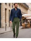 MAYFLOWER D373 — Pantalon velours kaki confort stretch