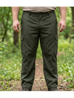 Fuseau de chasse imperméable pour homme Ledertys modèle LY0410 coloris vert avec poches et bas zippés