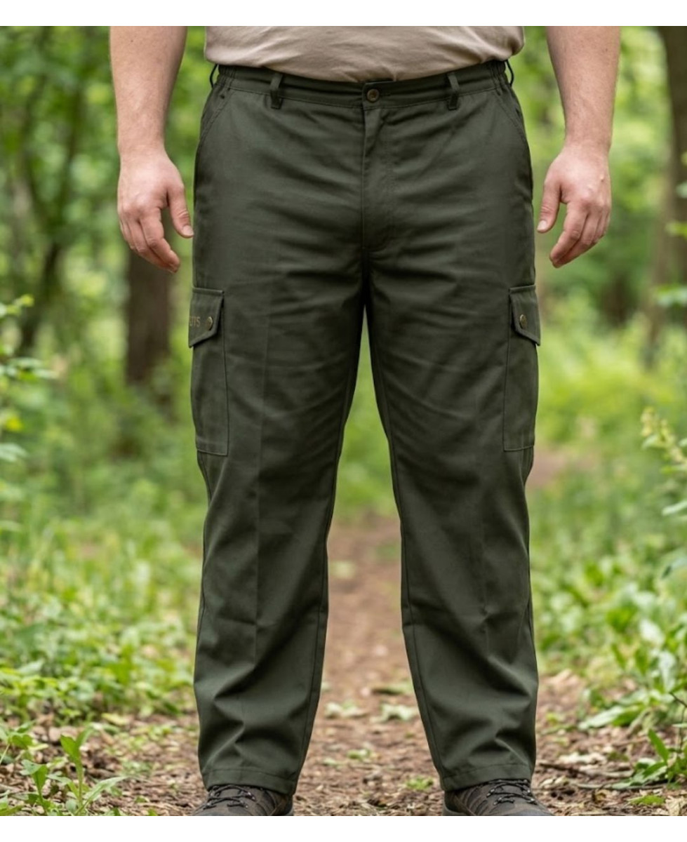 Fuseau de chasse imperméable pour homme Ledertys modèle LY0410 coloris vert avec poches et bas zippés