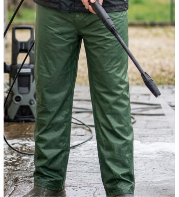 Pantalon de pluie randonnée homme imperméable Sedetex modèle U674 coloris vert kaki avec coutures soudées
