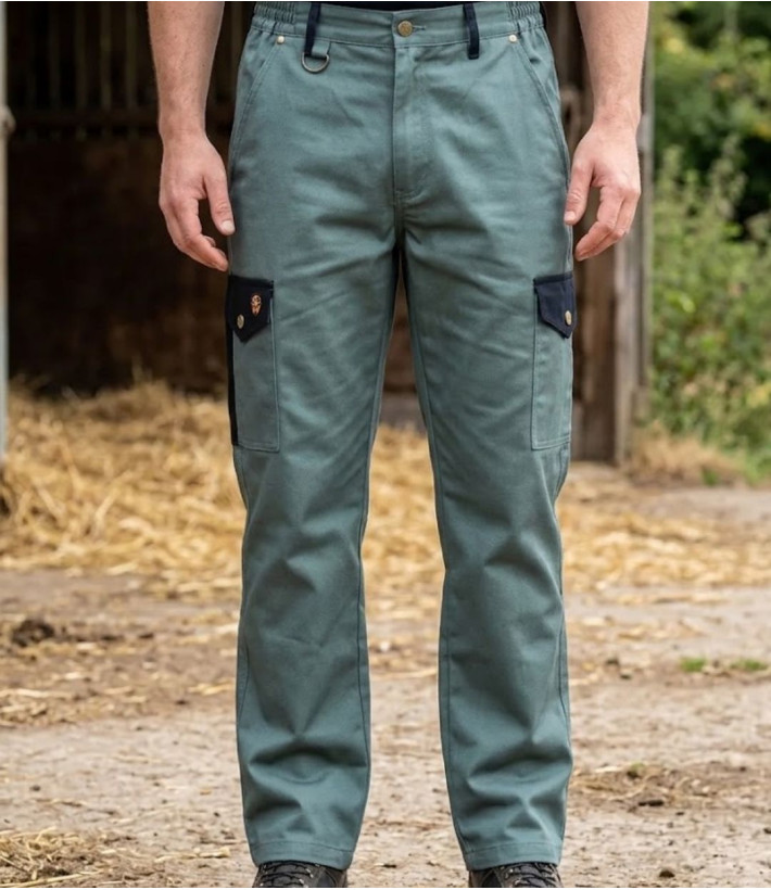 Pantalon de travail homme Worker modèle K569 coloris vert US avec poches multiples et coupe en tissu moleskine