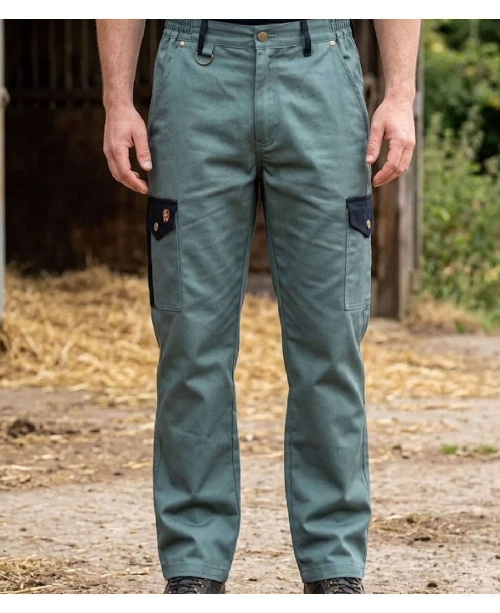 Pantalon de travail homme Worker modèle K569 coloris vert US avec poches multiples et coupe en tissu moleskine